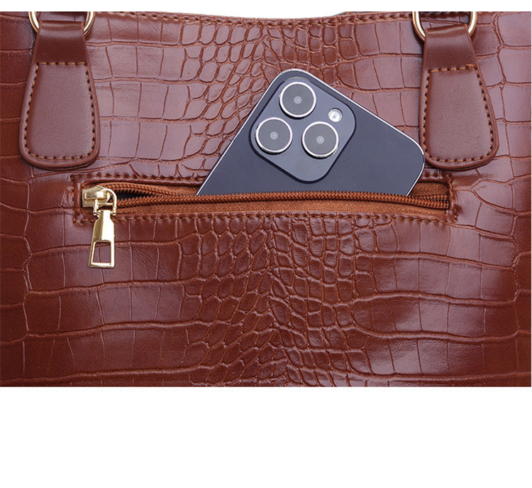 Set 6 Genti Vintage din Piele Ecologică Maro