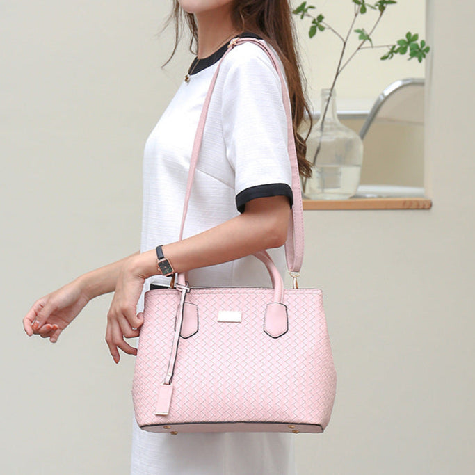 Set 6 Genti Tesătură din Piele Ecologică Roz