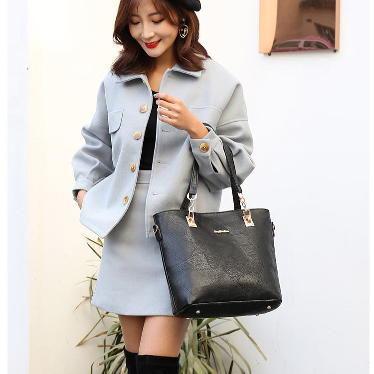 Set 6 Genti Clasice din Piele Ecologică Negru