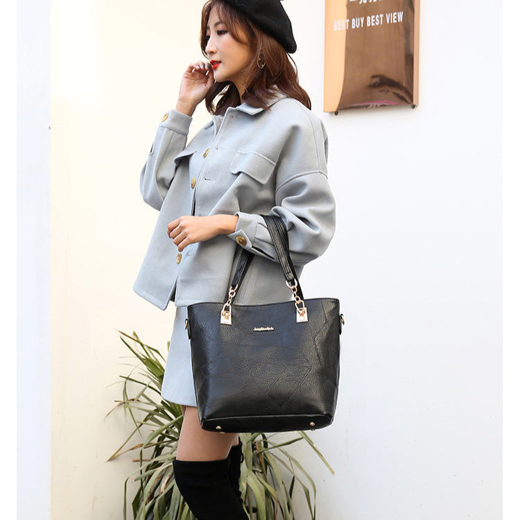 Set 6 Genti Clasice din Piele Ecologică Negru