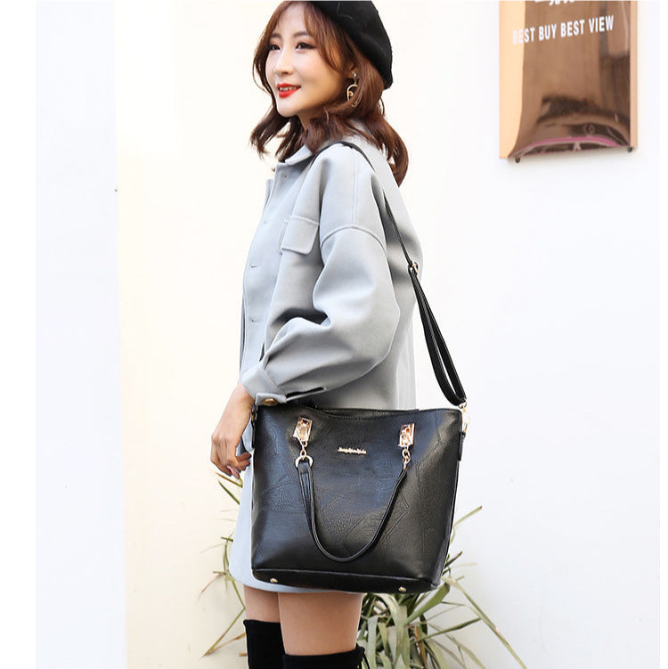 Set 6 Genti Clasice din Piele Ecologică Negru