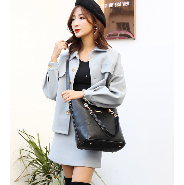 Set 6 Genti Clasice din Piele Ecologică Negru