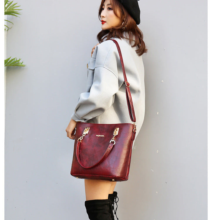 Set 6 Genti Clasice din Piele Ecologică Rosu