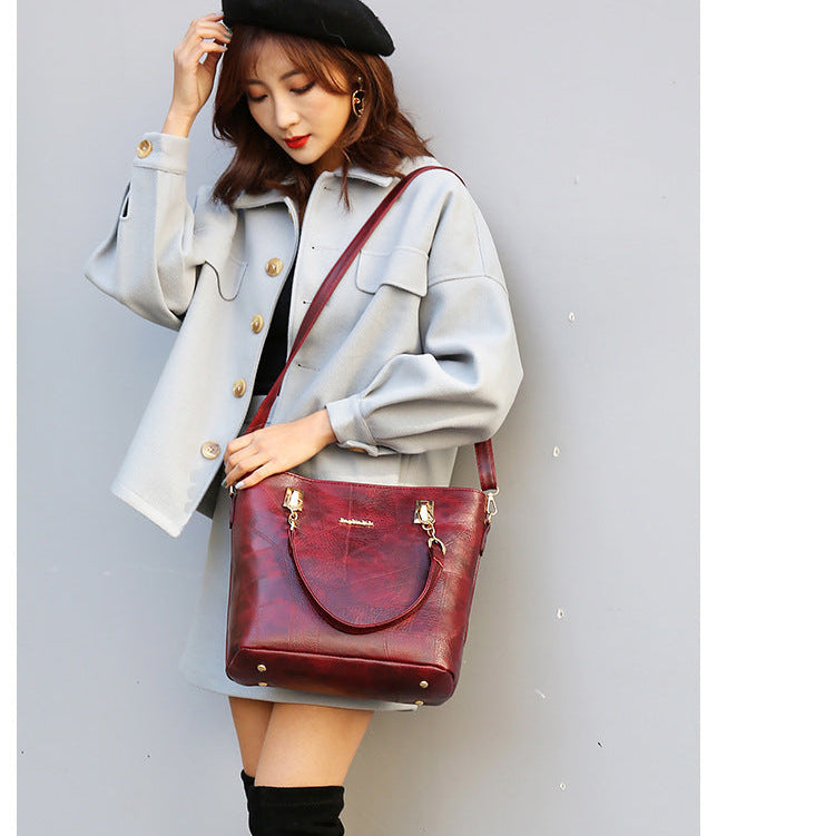 Set 6 Genti Clasice din Piele Ecologică Rosu