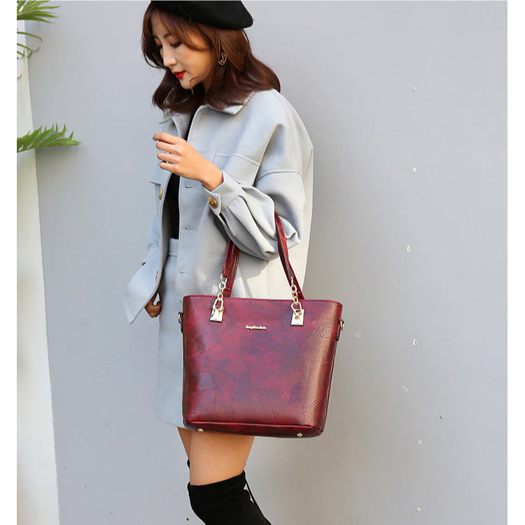 Set 6 Genti Clasice din Piele Ecologică Rosu