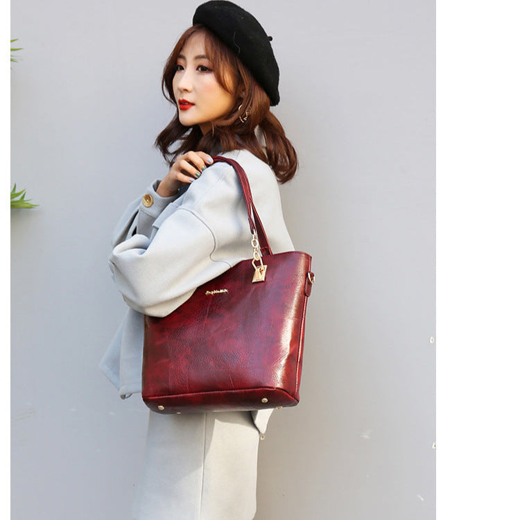 Set 6 Genti Clasice din Piele Ecologică Rosu