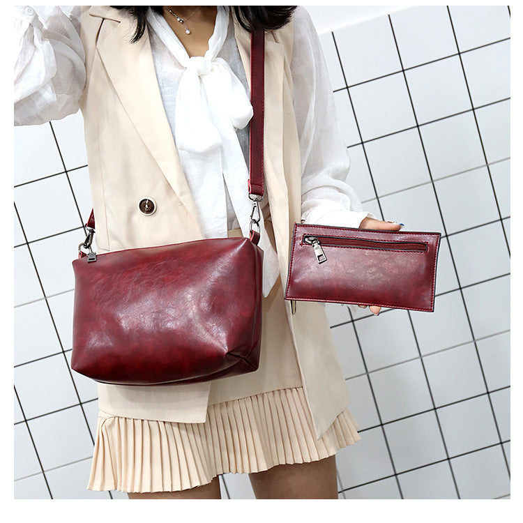 Set 4 Genti din Piele Ecologică Fină Rosu