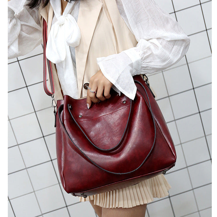 Set 4 Genti din Piele Ecologică Fină Rosu