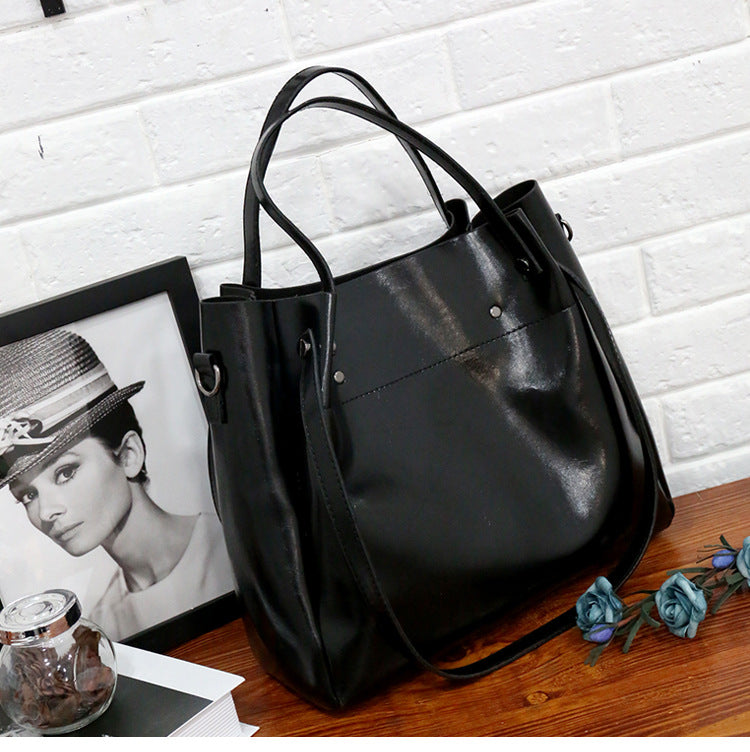 Set 4 Genti din Piele Ecologică Fină Negru