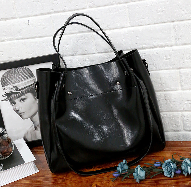 Set 4 Genti din Piele Ecologică Fină Negru