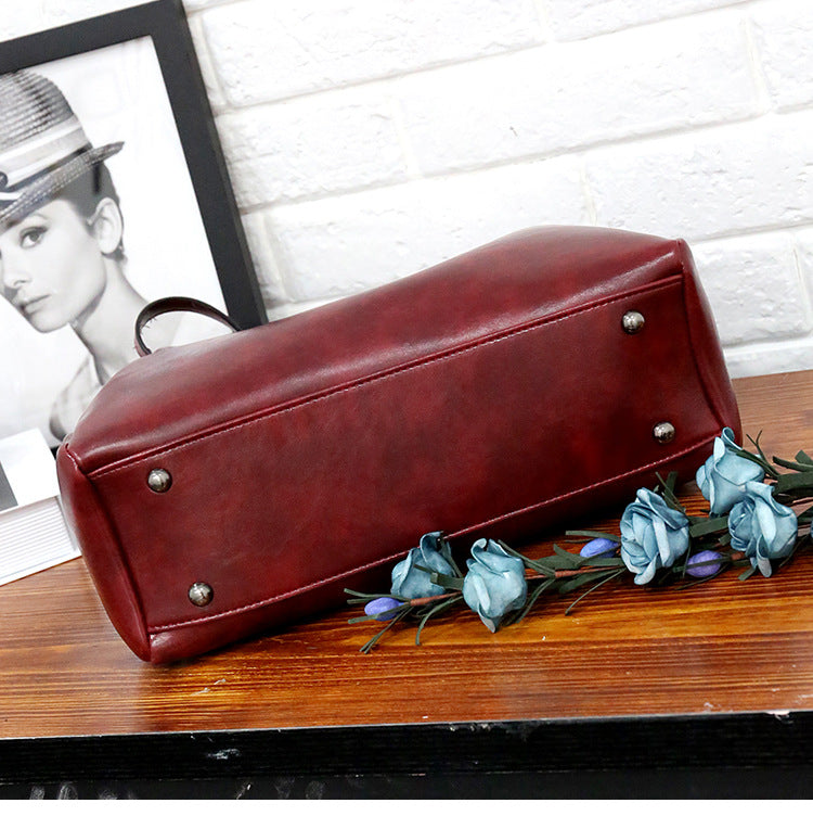 Set 4 Genti din Piele Ecologică Fină Rosu