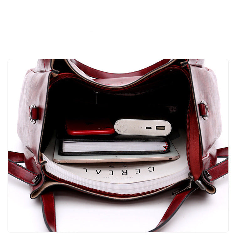 Set 4 Genti din Piele Ecologică Fină Rosu