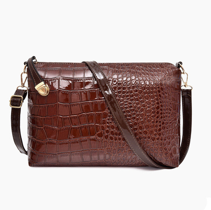 Set 6 Genti Piele Ecologică, Aspect Crocodil, Maro