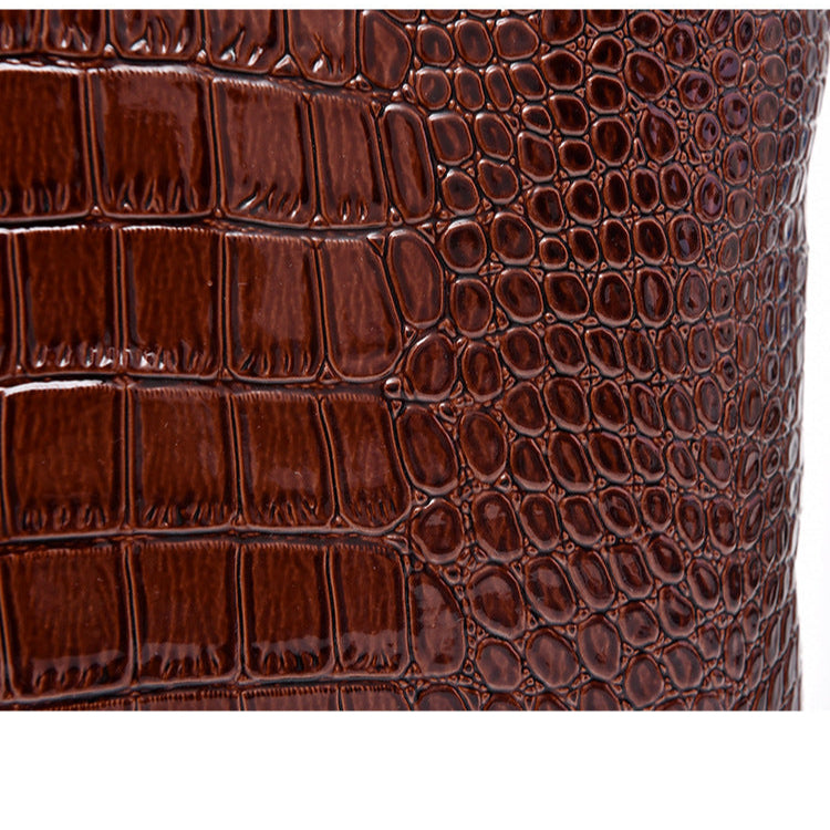 Set 6 Genti Piele Ecologică, Aspect Crocodil, Maro