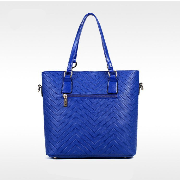 Set 6 Genti din Piele Ecologica, Model Chevron, Alb