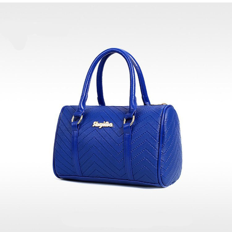 Set 6 Genti din Piele Ecologica, Model Chevron, Alb