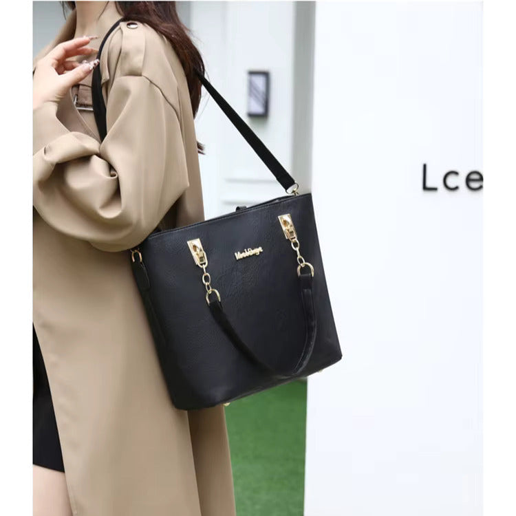 Set 6 Genti Clasice din Piele Ecologică Negru