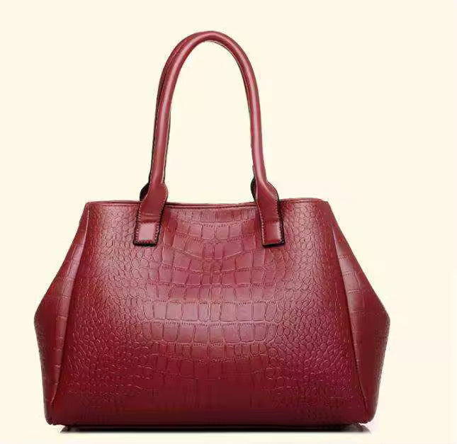 Set 5 Genti Piele Ecologică, Aspect Reptilă, Roșu
