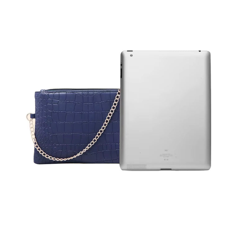 Set 5 Genti Piele Ecologică, Aspect Reptilă, Albastru