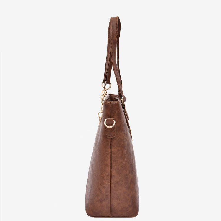 Set 6 Genti din Piele Ecologica, Model Texturat, Maro