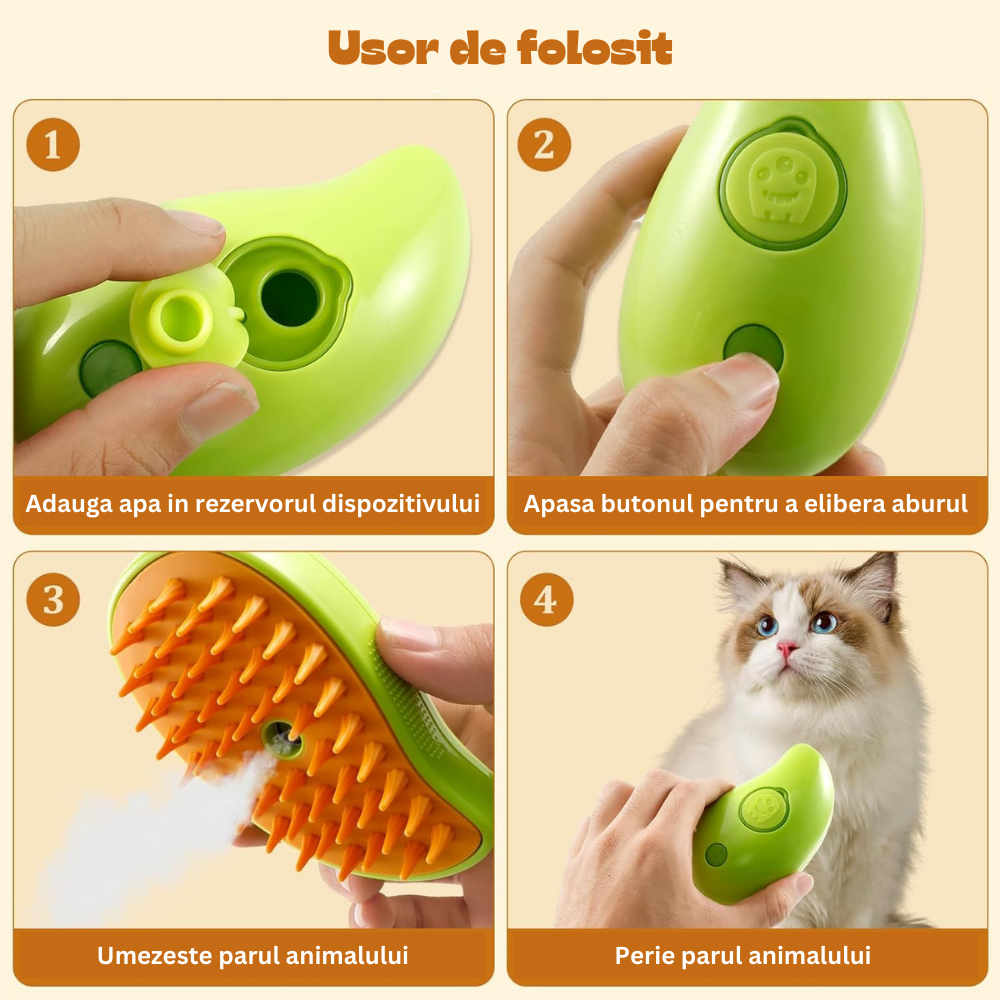 Perie cu Aburi pentru Animale 3 in 1 – Ofertele Zilei