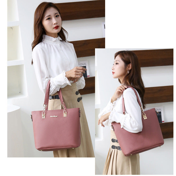 Set 6 Genti din Piele Ecologica, Model Granulat, Negru