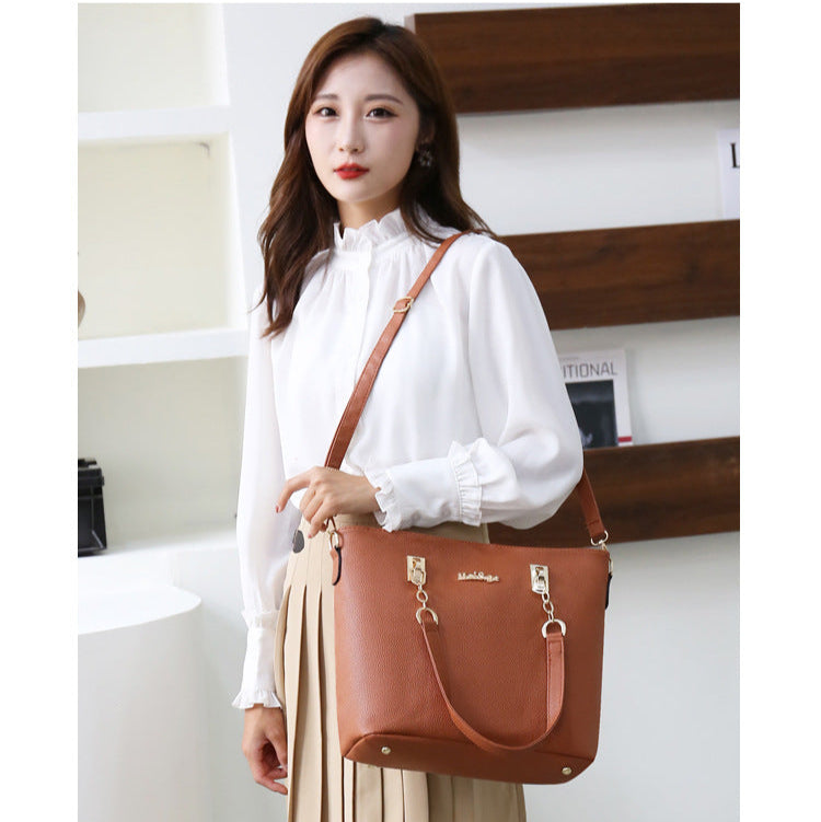 Set 6 Genti din Piele Ecologica, Model Granulat, Negru