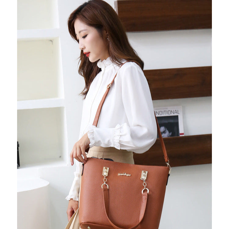 Set 6 Genti din Piele Ecologica, Model Granulat, Negru