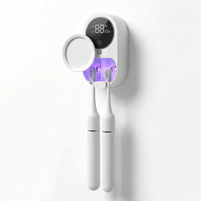 Sterilizator UV-C Inteligent pentru Periuțe de Dinți – Dezinfectare Automată 24/7, Uscare și Display HD